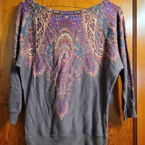 Brown Paisley Design Sweater